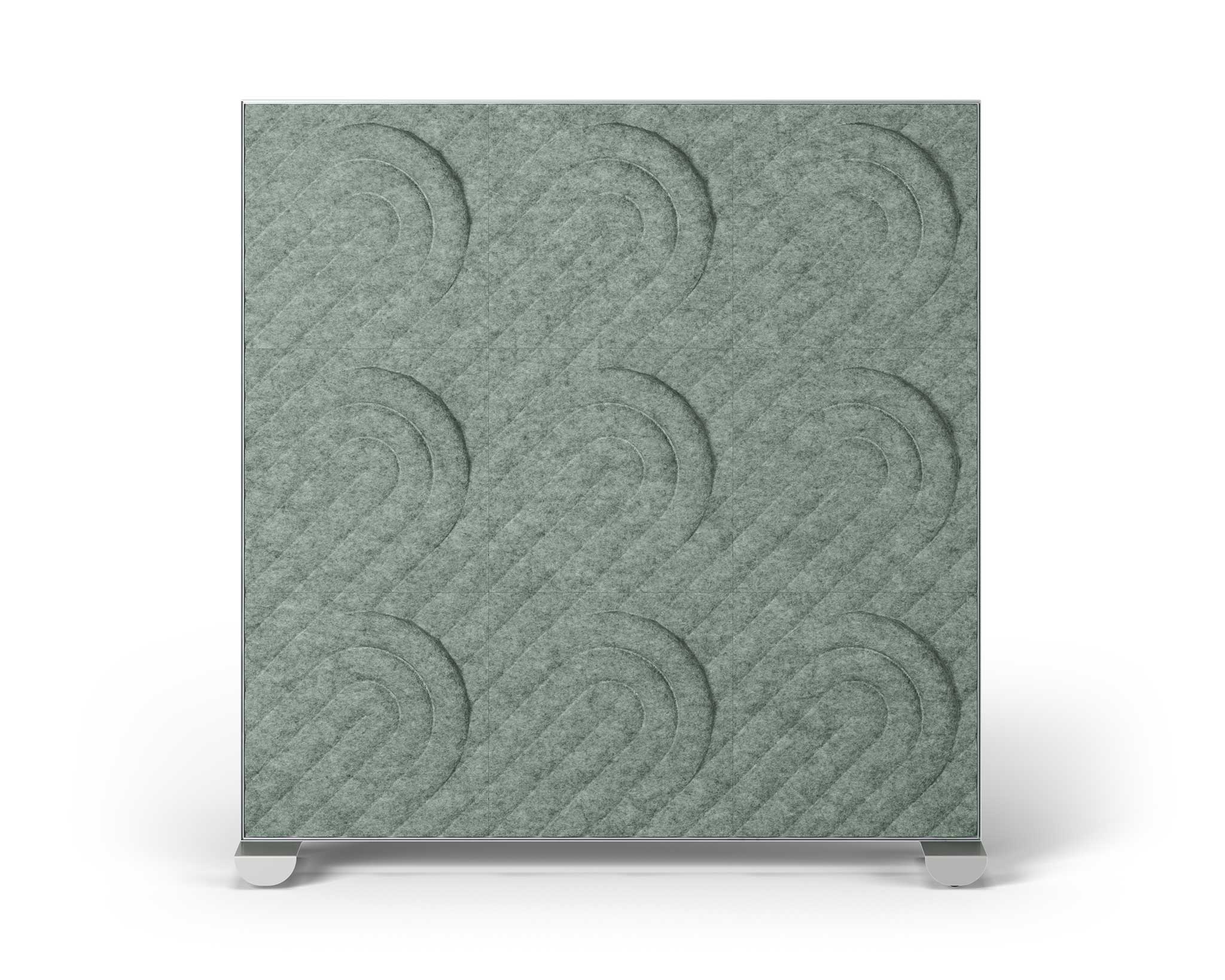 Shift Walls Room Divider 6' x 6' – Sage color with deco pattern and caster base