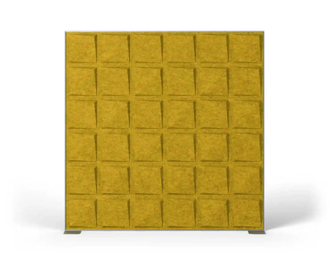 Shift Walls 6x6 Room Divider with quad plate base in mustard