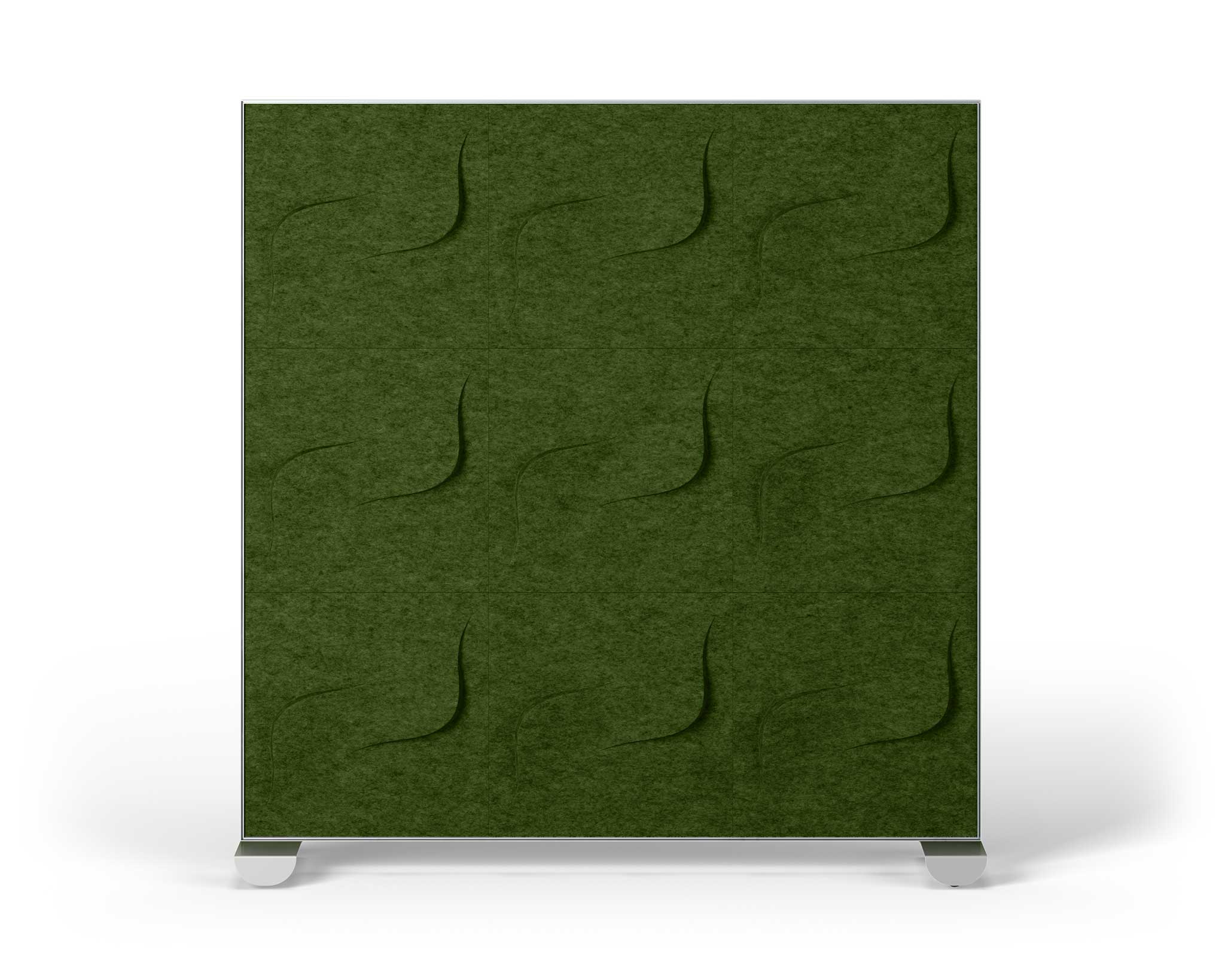 Shift Walls 6x6 Room Divider with twist caster base in moss green