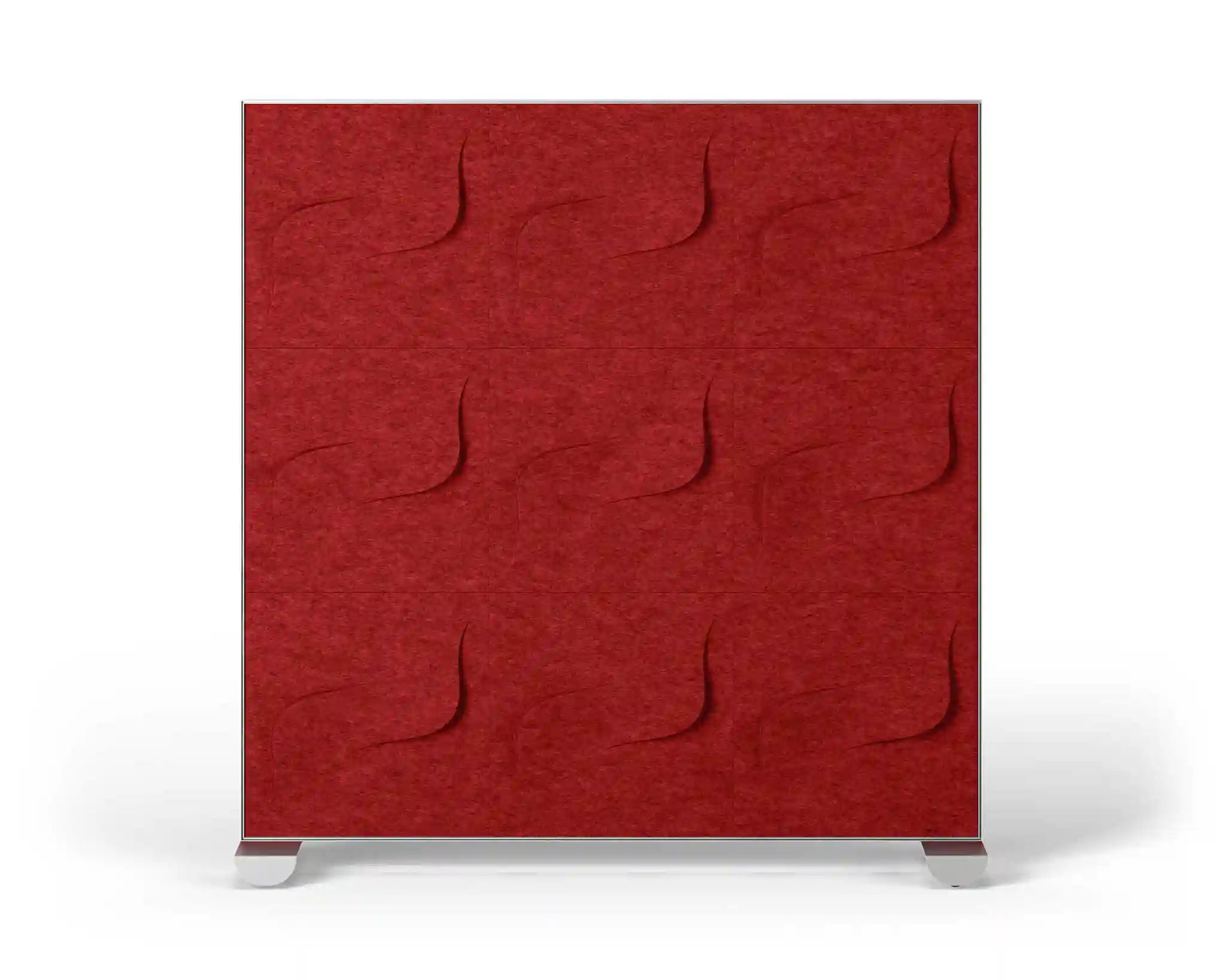 Shift Walls 6x6 Room Divider with twist base and red finish