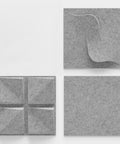 FeltForms Acoustic Ceiling Tiles sample assortment in mottled white.