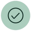 Green circle with a black check mark