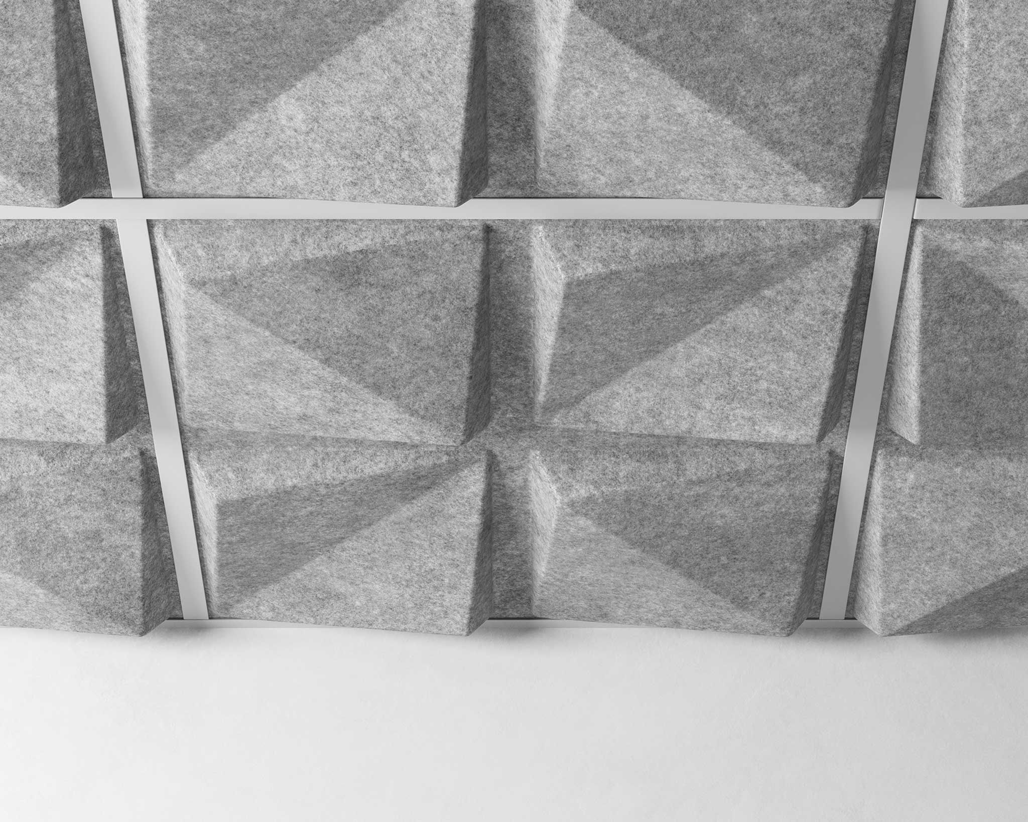 feltform ceiling tiles quad close up mottled white | MIO Culture