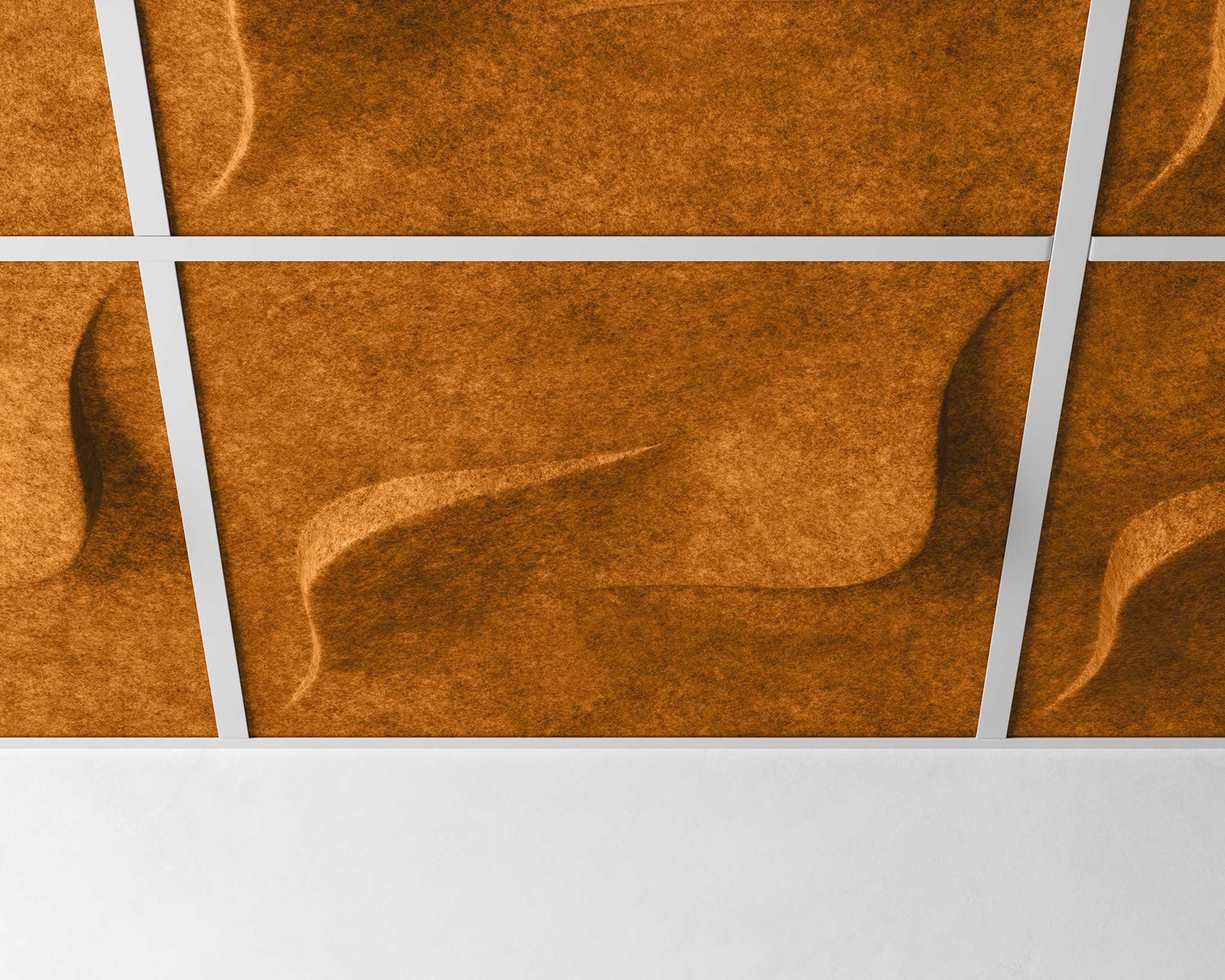 Twist feltforms ceiling tiles - Mottled white - MIO Culture