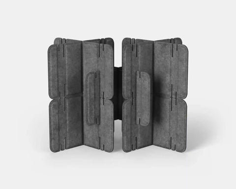 Nomad System Felt PRO Acoustic Room Divider with 10 modules in closed configuration in grey color