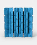 Nomad System Felt PRO Acoustic Room Divider with 20 modules in closed configuration in tropical wave blue color for complete privacy