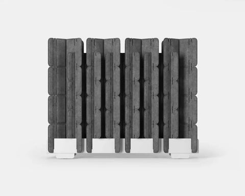 Mio Culture Sled Room Divider 4 feet tall in grey color