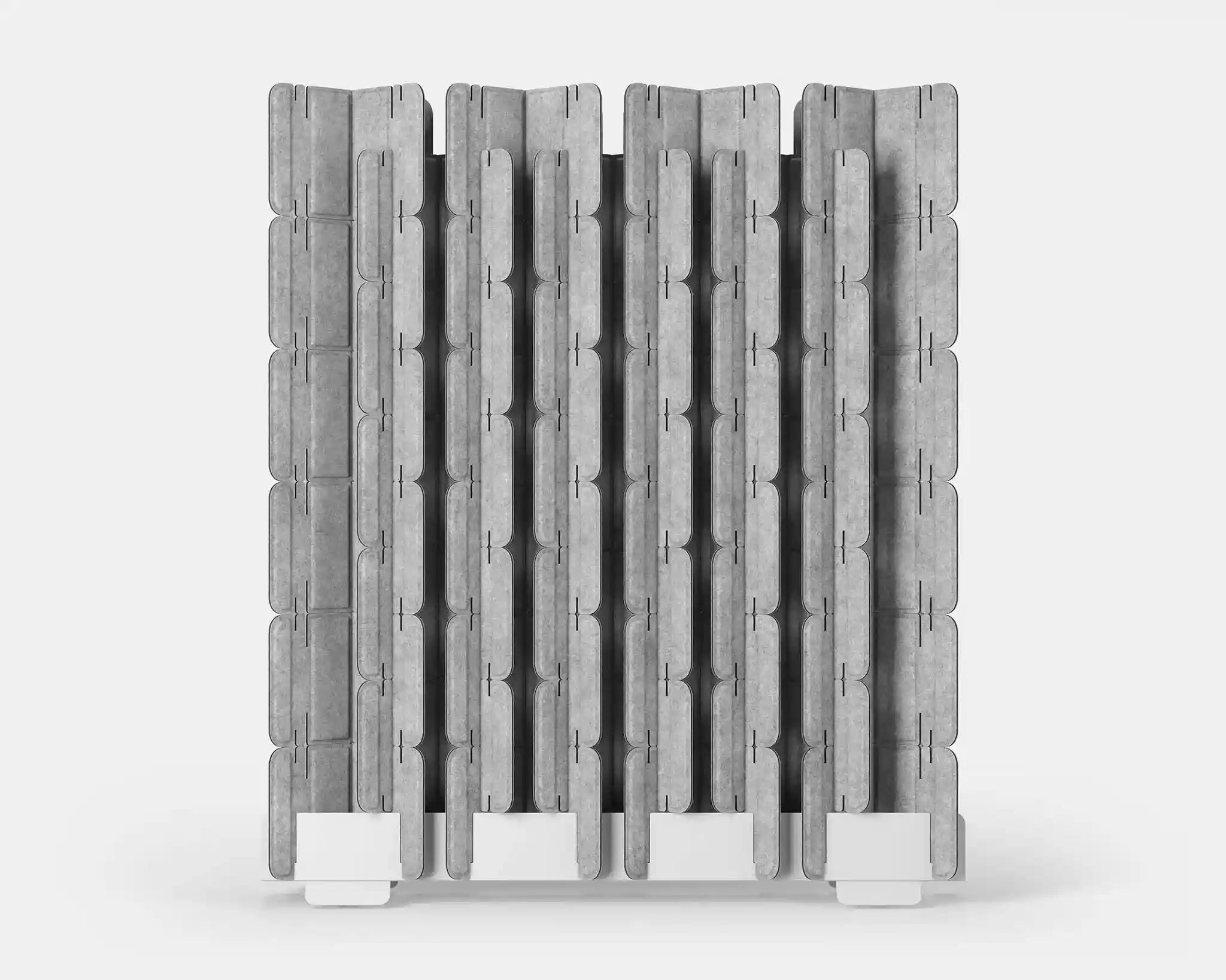 Mio Culture Sled Room Divider 6 feet tall in mottled white finish