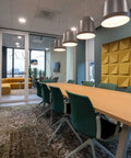 Mio Quad Feltforms Acoustic Wall Panels in Mustard Yellow - Meeting Room Installation