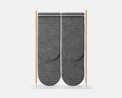 Mio Hangout Room Divider Double Pill Quilt Pinstripe Whitebase Grey