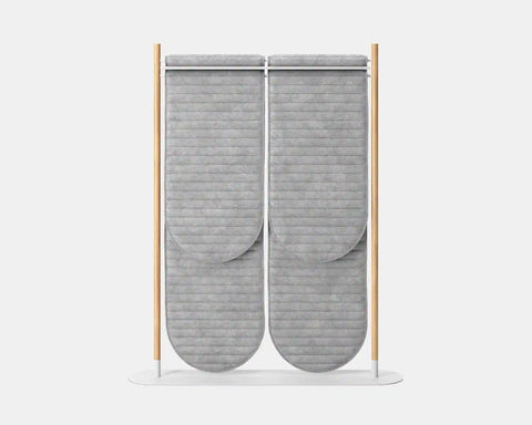 Mio Hangout Room Divider Double Pill Quilt Pinstripe Whitebase Mottled Gray