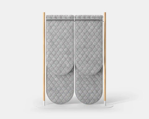 Mio Hangout Room Divider Double Pill Quilt Leaf Whitebase Mottled Gray