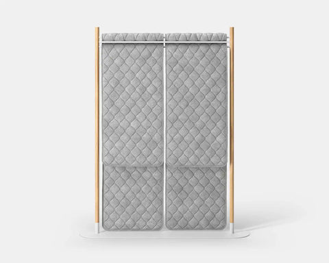 Mio Hangout Room Divider Double Quilt Leaf Rectangle Whitebase Mottled White