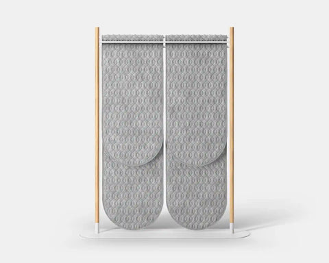 Mio Hangout Room Divider Double Pill Quilt Overlap Whitebase Mottled Gray