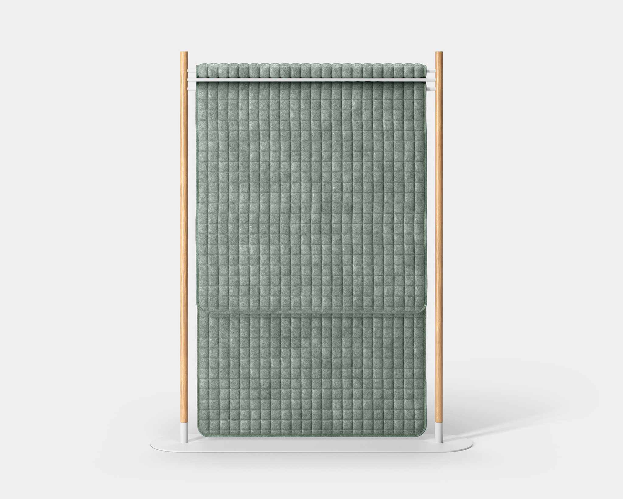 Mio Hangout Room Divider Single Quilt Grid Rectangle Whitebase Sage