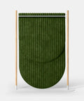 Hangout Acoustic Room Divider Pill Quilt with pinstripes pattern in moss green color on white base