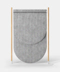 Hangout Acoustic Room Divider Pill Quilt with pinstripes pattern in mottled white color on white base