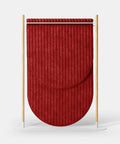 Hangout Acoustic Room Divider Pill Quilt with pinstripes pattern in red color on white base