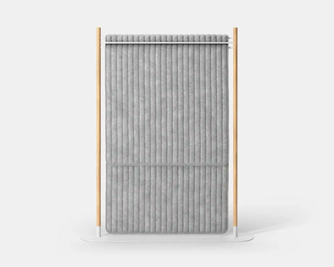 Mio Hangout Room Divider Single Quilt Pinstripes Rectangle Whitebase Mottled White