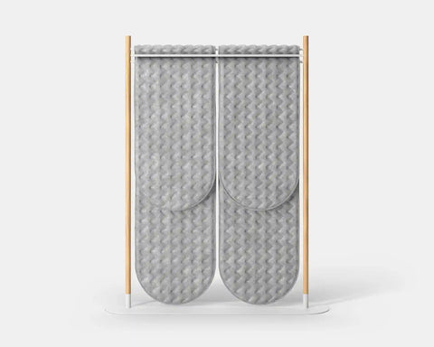 Mio Hangout Room Divider Double Pill Quilt Zigzag Whitebase Mottled Gray