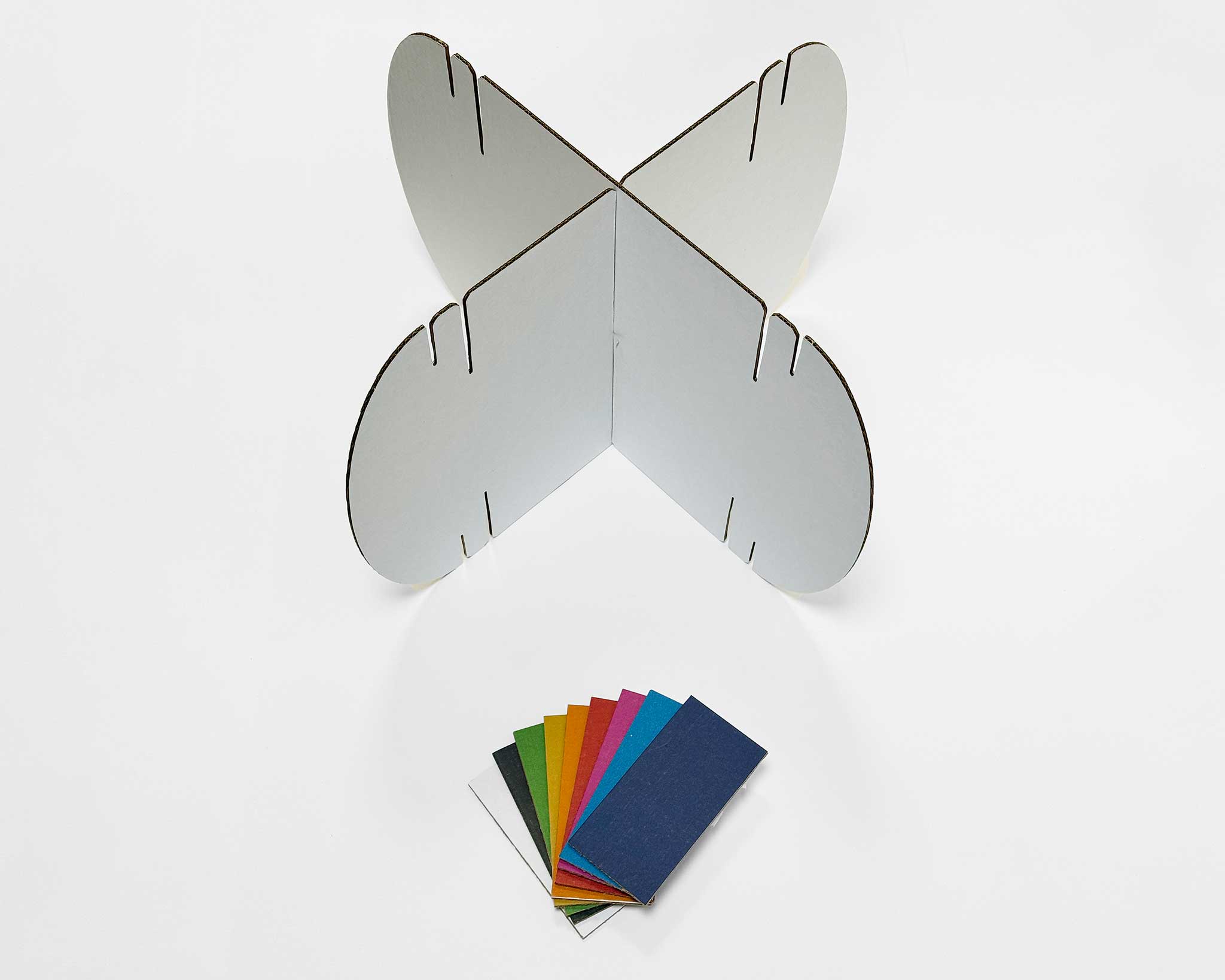 Nomad System Sample Pack showing complete set of cardboard divider samples and color options