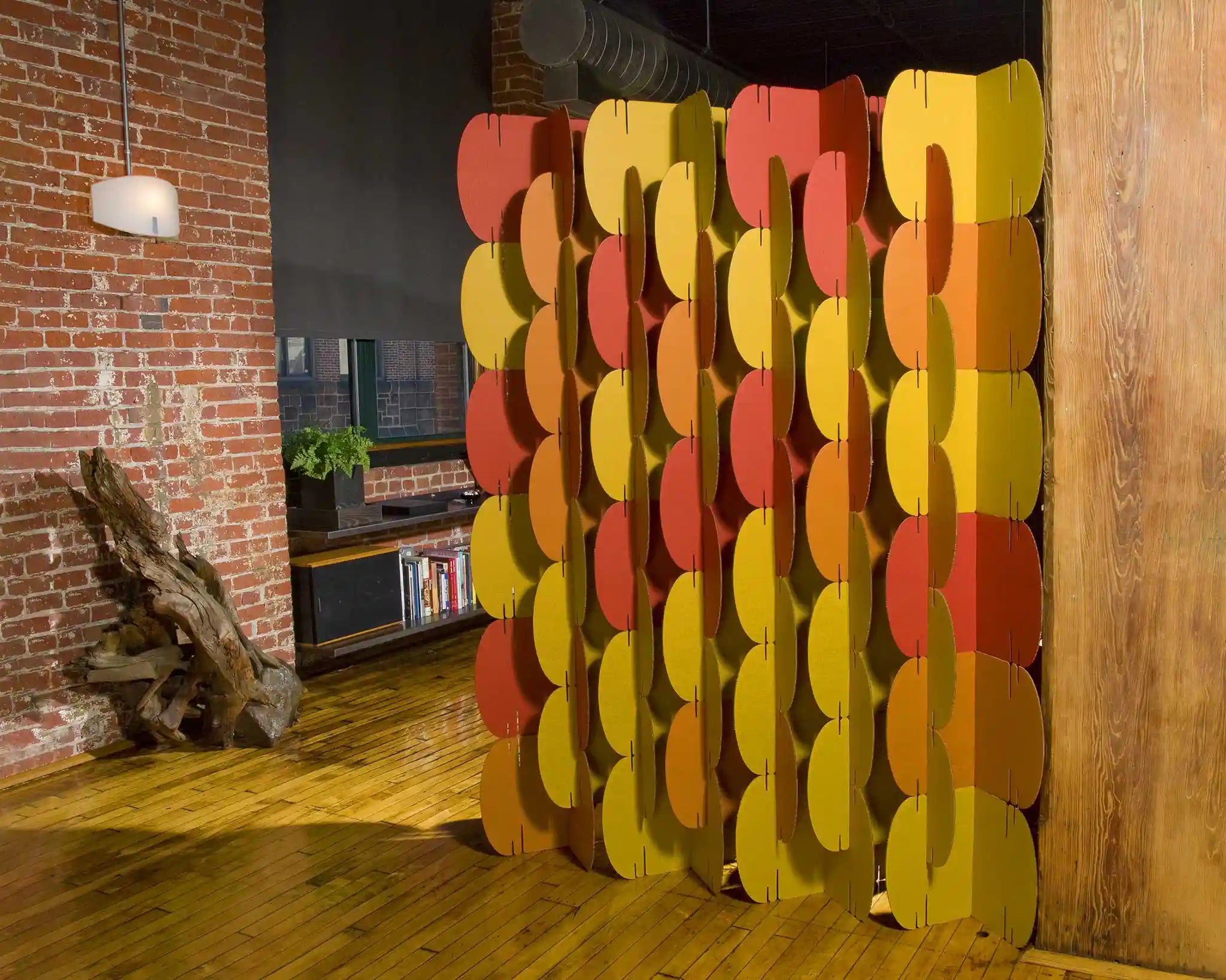 Nomad System modular privacy screen installed in a modern home creating a functional and aesthetic room partition