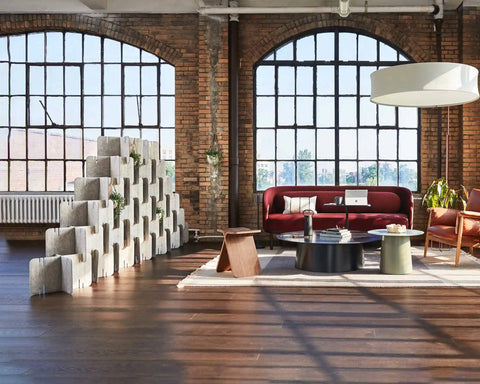 Nomad System Felt PRO Acoustic Room Divider installed in a loft breakout space creating separate zones