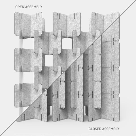 Open and closed assembly of modules explanation.