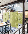 Shift Walls Room Divider 4'x6' with Deco pattern in pistachio green color for office space division